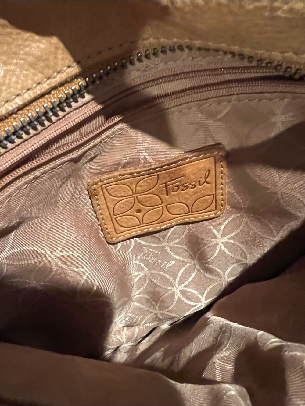 FOSSIL SUTTER REAL LEATHER TAN CROSSBODY SHOULDER MESSENGER ADJUSTABLE STRAP - Picture 5 of 6